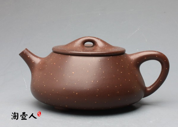正宗原矿宜兴紫砂壶-雪花石瓢-高建中全手工制作-原矿紫泥紫砂泥料