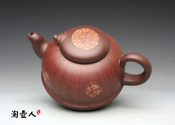 正宗原矿宜兴紫砂壶-福寿壶-王明康全手工制作-原矿紫泥紫砂泥料