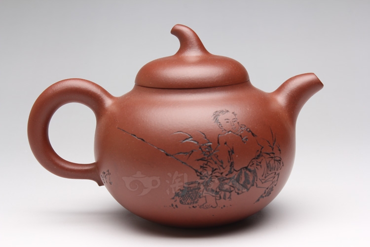 许红娟制茄段紫砂壶(007713)