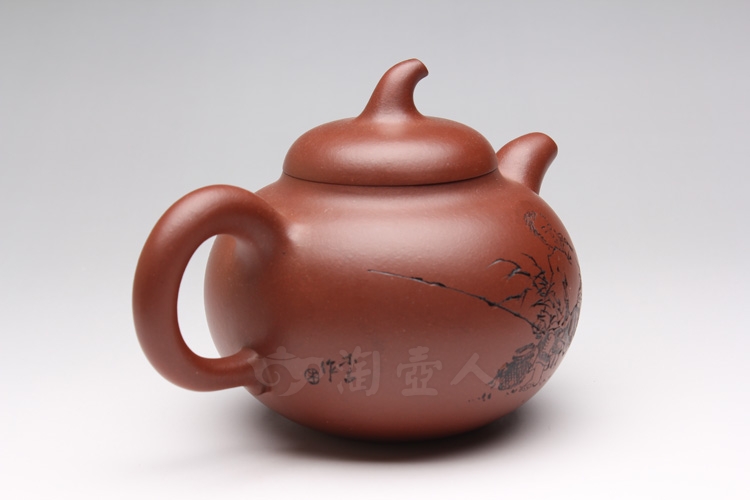 许红娟制茄段紫砂壶(007713)