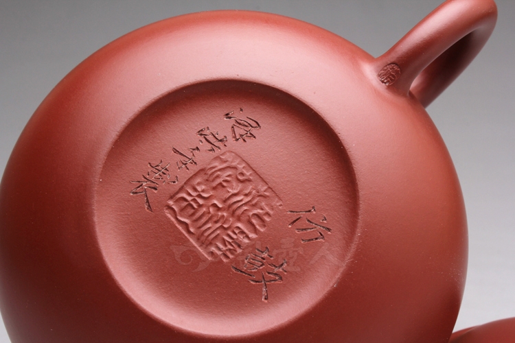 正宗原矿宜兴紫砂壶-刻绘仿古(大红袍)-范泽洪全手工制作-原矿大红袍