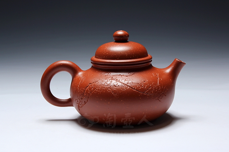 正宗原矿宜兴紫砂壶-容天-刘一飞全手工制作-原矿红泥紫砂泥料