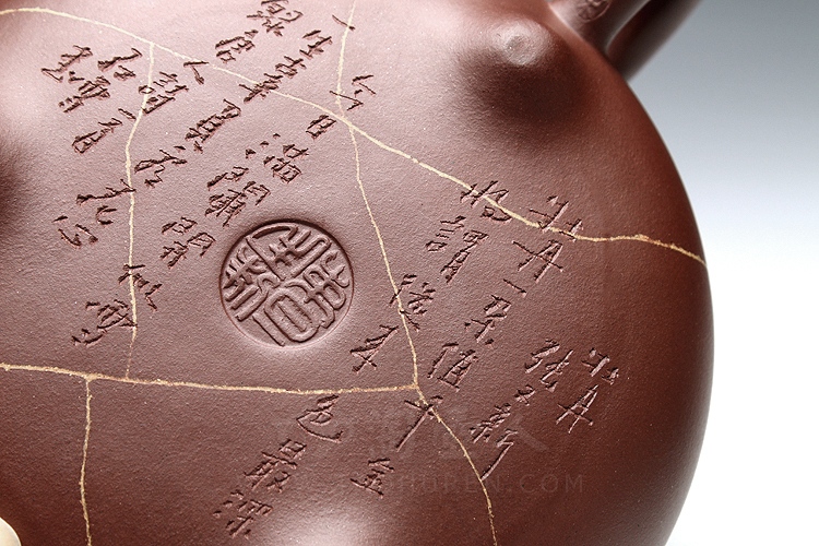 宜兴紫砂壶名家束旦生《石瓢》紫砂壶原矿全手工优惠