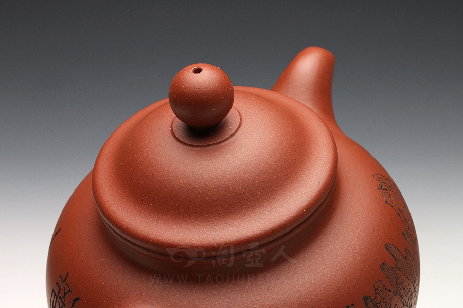 宜兴紫砂壶名家谭晓燕作品《古韵(谭泉海装饰》