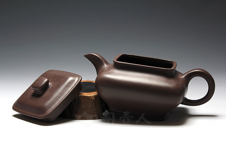 正宗原矿宜兴紫砂壶-四方虚扁-邵顺生全手工制作-原矿青灰泥紫砂泥料