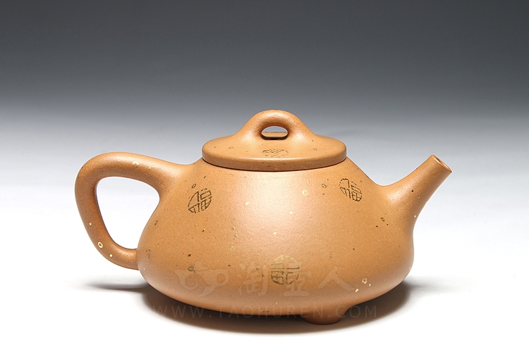 石瓢(描金-紫砂壶图片