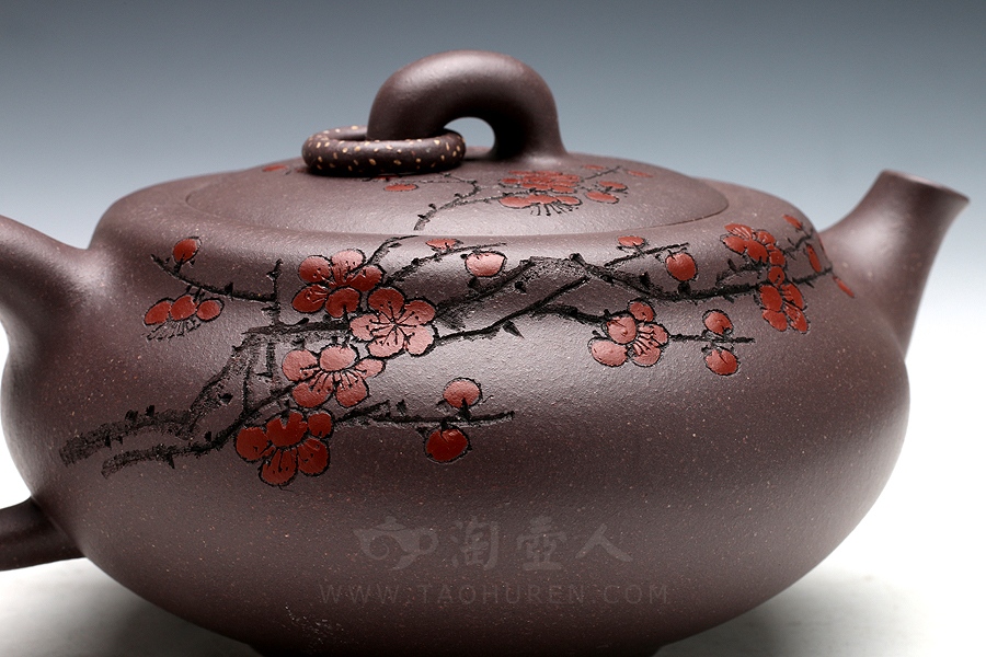 正宗原矿宜兴紫砂壶-青砂玉婉-沈俊全手工制作-原矿青灰泥紫砂泥料
