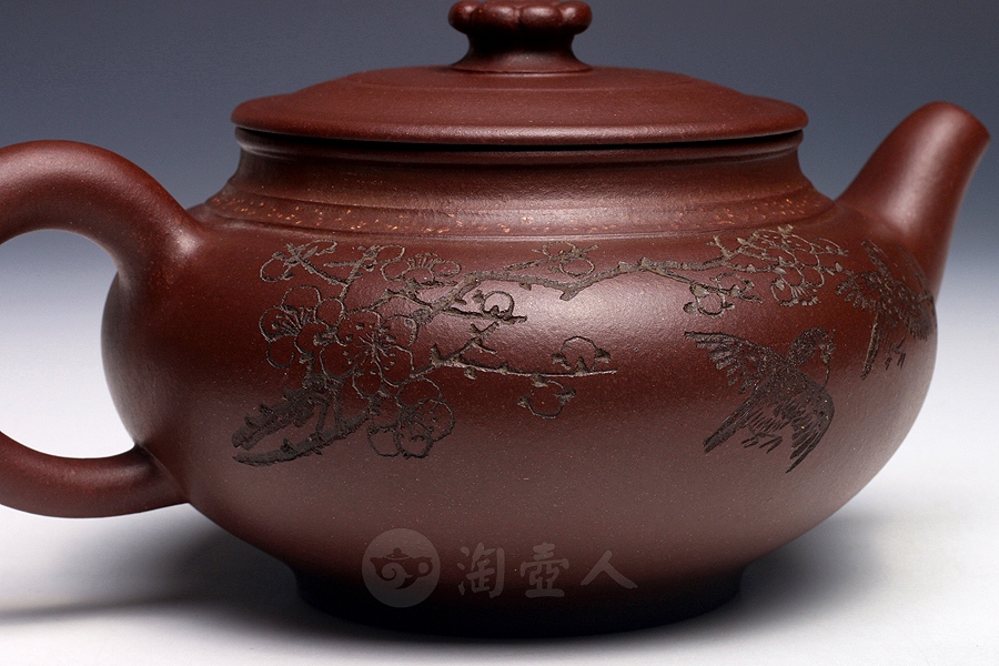 正宗原矿宜兴紫砂壶-紫玉金砂-沈俊全手工制作-原矿紫泥紫砂泥料