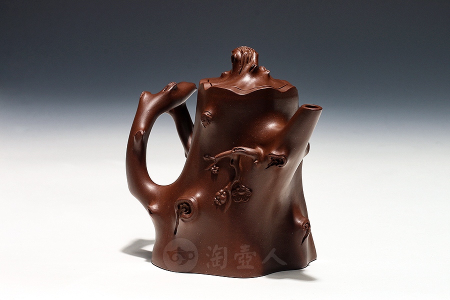 宜兴名家姚志源紫砂壶作品《小弯把梅桩壶》原矿全手工优惠全场包邮