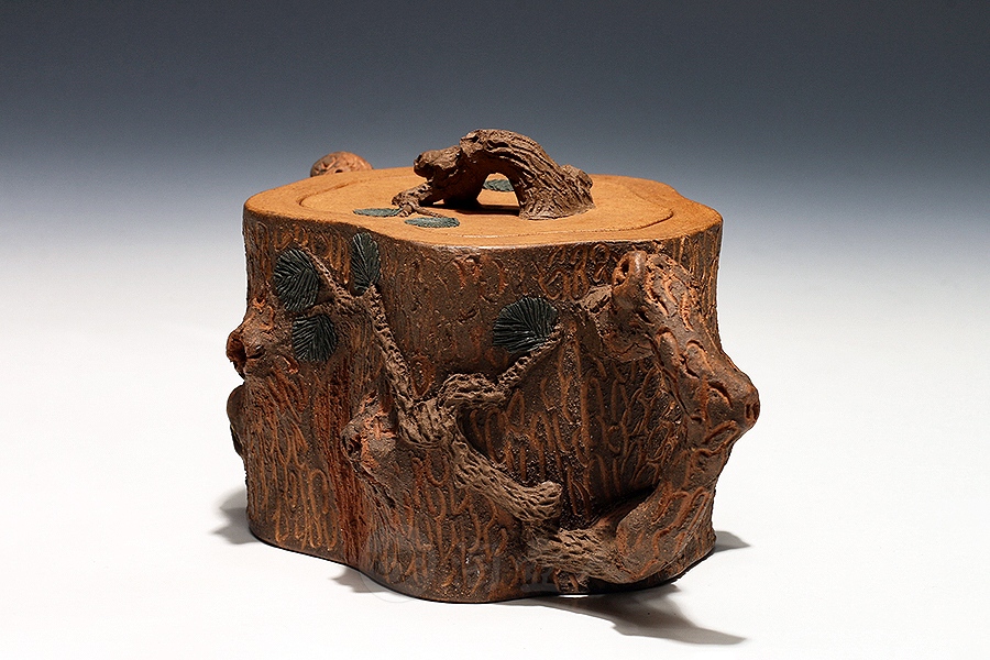 宜兴名家邵仲和紫砂壶作品《松桩壶》原矿全手工优惠全场包邮真品保证