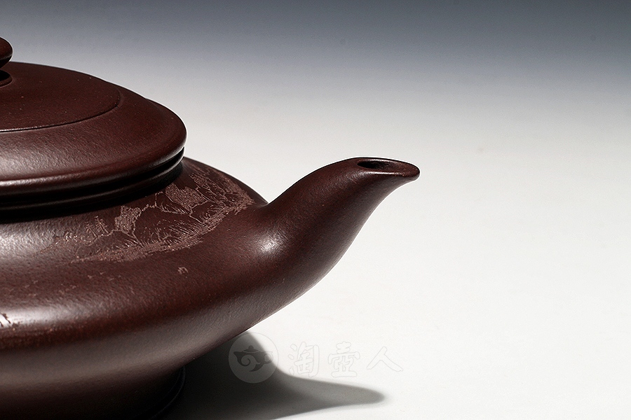 宜兴名家王旭生紫砂壶作品《虚扁壶》原矿全手工优惠