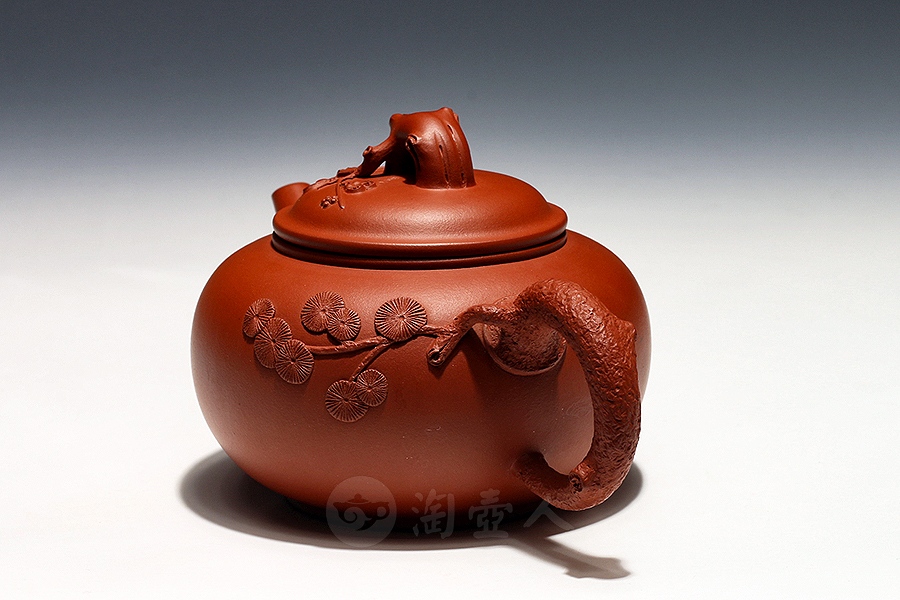宜兴名家吴亚亦紫砂壶作品《松竹梅壶》原矿全手工-淘