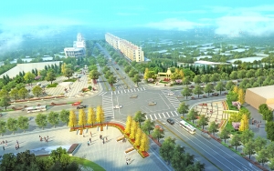 人民路、东山西路交叉口改造效果图