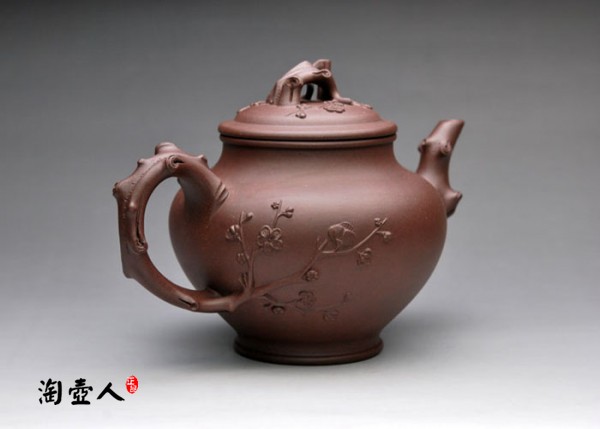 正宗原矿宜兴紫砂壶-文革紫泥大报春-许智萍全手工制作-60年代老泥紫砂泥料