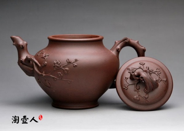 正宗原矿宜兴紫砂壶-文革紫泥大报春-许智萍全手工制作-60年代老泥紫砂泥料