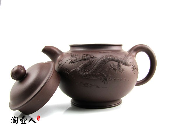 正宗原矿宜兴紫砂壶-堆龙掇只-陈凤鸣全手工制作-陈腐紫泥紫砂泥料