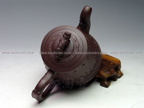 正宗原矿宜兴紫砂壶-龙的传人-方幼琴全手工制作-原矿紫泥紫砂泥料