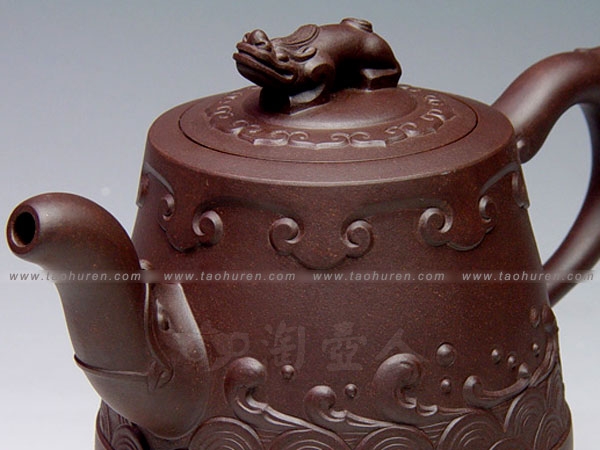 正宗原矿宜兴紫砂壶-龙的传人-方幼琴全手工制作-原矿紫泥紫砂泥料