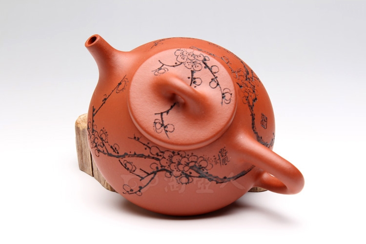 红泥小石瓢(梅花)-紫砂壶图片