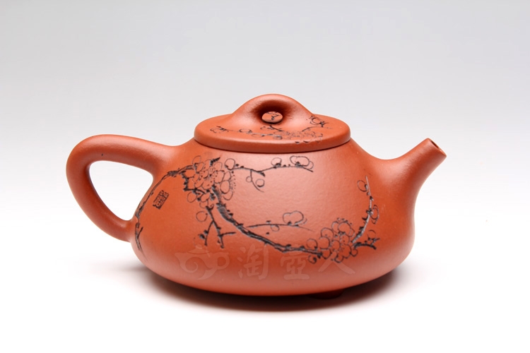 红泥小石瓢(梅花)-紫砂壶图片