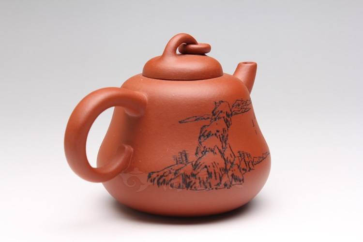 正宗原矿宜兴紫砂壶-曼生葫芦壶-江晓燕全手工制作-原矿红泥紫砂泥料