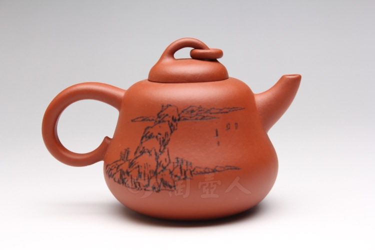 正宗原矿宜兴紫砂壶-曼生葫芦壶-江晓燕全手工制作-原矿红泥紫砂泥料