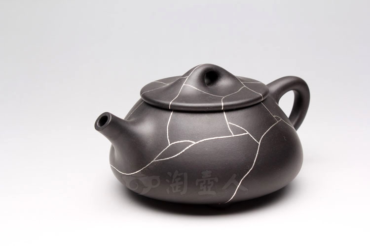 开片石瓢(镶银)