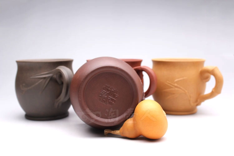 正宗原矿宜兴紫砂壶-梅兰竹菊组杯-周伟光全手工制作-紫砂泥料