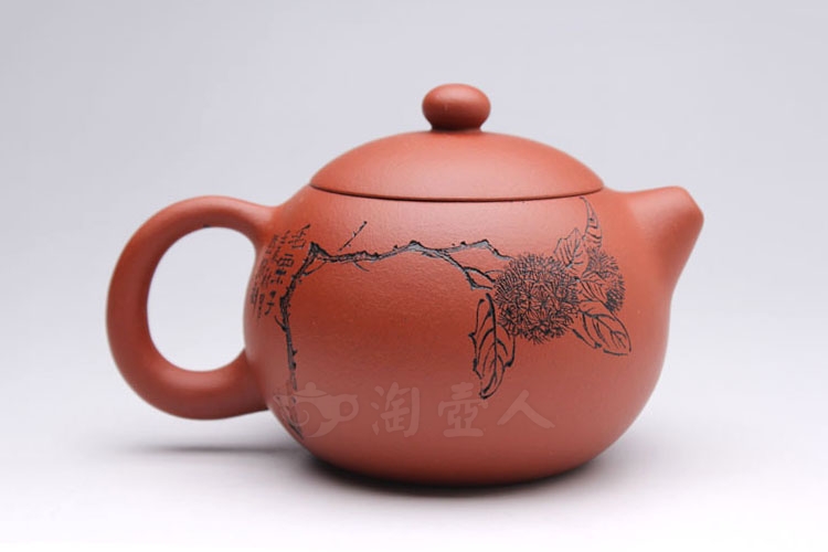 正宗原矿宜兴紫砂壶-红泥西施(毛栗)-刘一飞全手工制作-原矿红泥紫砂泥料