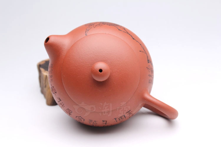 正宗原矿宜兴紫砂壶-红泥西施(毛栗)-刘一飞全手工制作-原矿红泥紫砂泥料