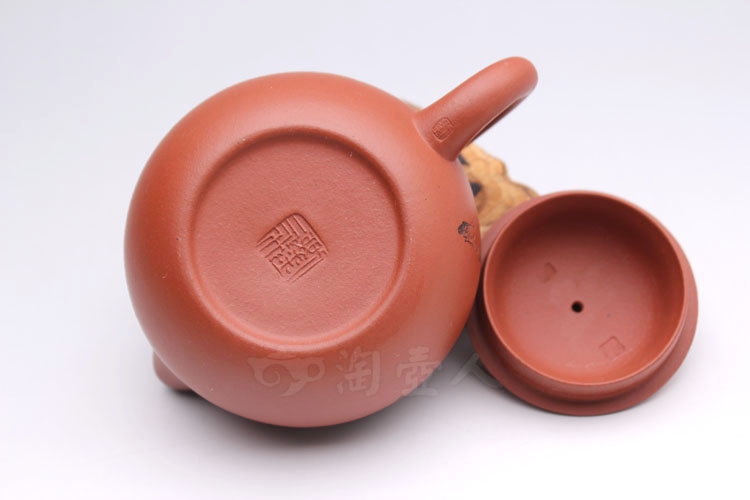 正宗原矿宜兴紫砂壶-红泥西施(毛栗)-刘一飞全手工制作-原矿红泥紫砂泥料