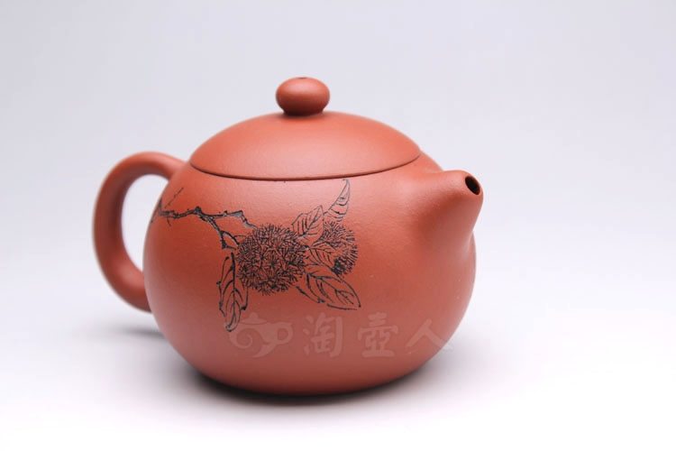 正宗原矿宜兴紫砂壶-红泥西施(毛栗)-刘一飞全手工制作-原矿红泥紫砂泥料