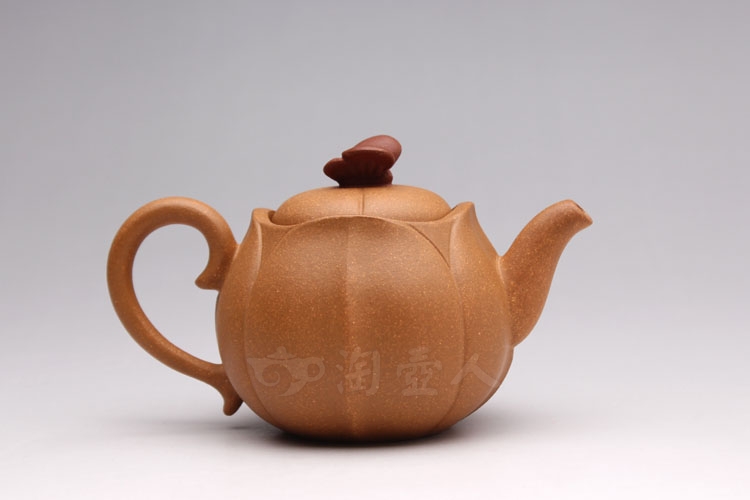 正宗原矿宜兴紫砂壶-蝶恋花-陈丽英全手工制作-原矿段泥紫砂泥料