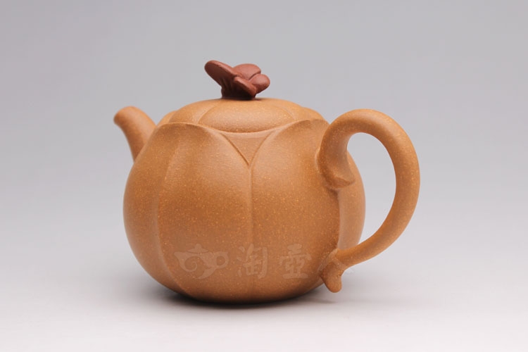 正宗原矿宜兴紫砂壶-蝶恋花-陈丽英全手工制作-原矿段泥紫砂泥料