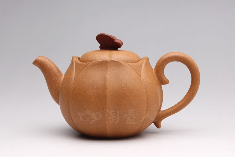 正宗原矿宜兴紫砂壶-蝶恋花-陈丽英全手工制作-原矿段泥紫砂泥料