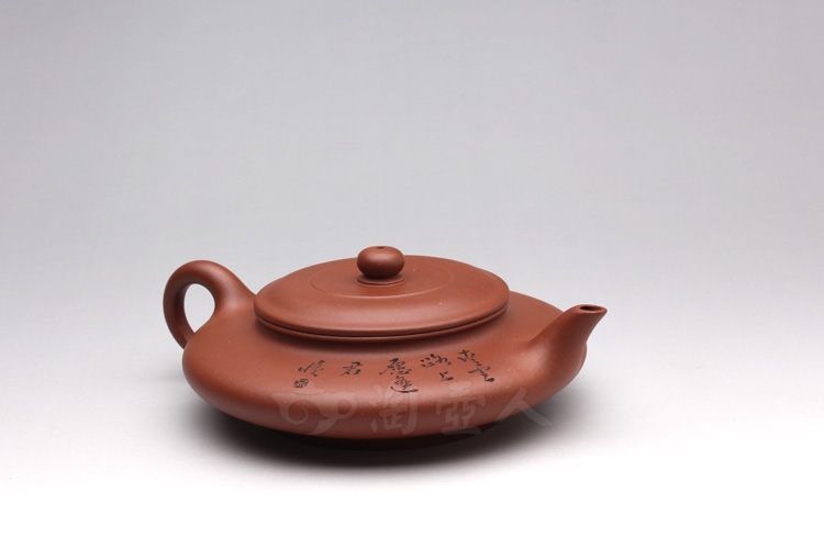 正宗原矿宜兴紫砂壶-底槽清小虚扁-全手工制作-原矿底槽清紫砂泥料