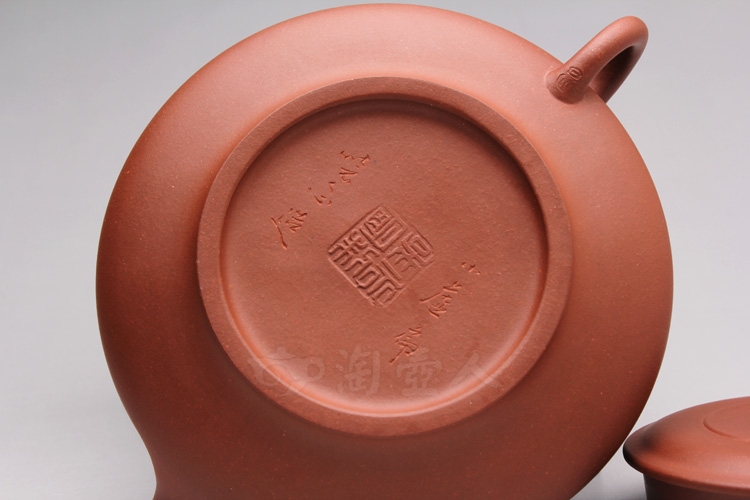 正宗原矿宜兴紫砂壶-底槽清小虚扁-全手工制作-原矿底槽清紫砂泥料