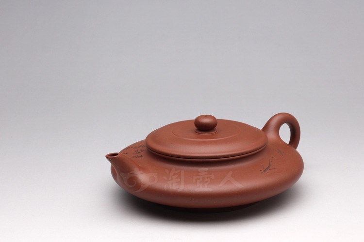 正宗原矿宜兴紫砂壶-底槽清小虚扁-全手工制作-原矿底槽清紫砂泥料