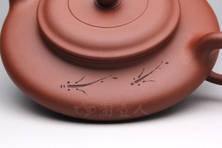 正宗原矿宜兴紫砂壶-底槽清小虚扁-全手工制作-原矿底槽清紫砂泥料