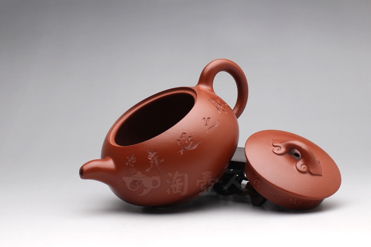 正宗原矿宜兴紫砂壶-称心如意(朱泥)-范泽洪全手工制作-原矿朱泥紫砂泥料