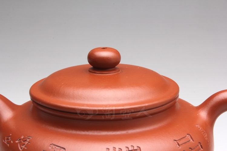 正宗原矿宜兴紫砂壶-朱泥小仿古-范泽洪全手工制作-原矿朱泥紫砂泥料