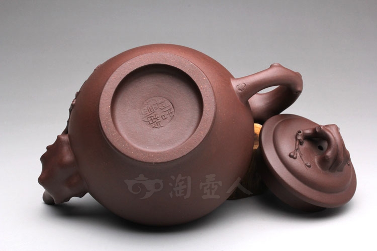 正宗原矿宜兴紫砂壶-梅报春-周敏全手工制作-原矿紫泥紫砂泥料
