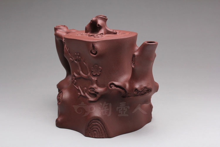正宗原矿宜兴紫砂壶-梅桩套壶-周敏全手工制作-原矿紫泥紫砂泥料