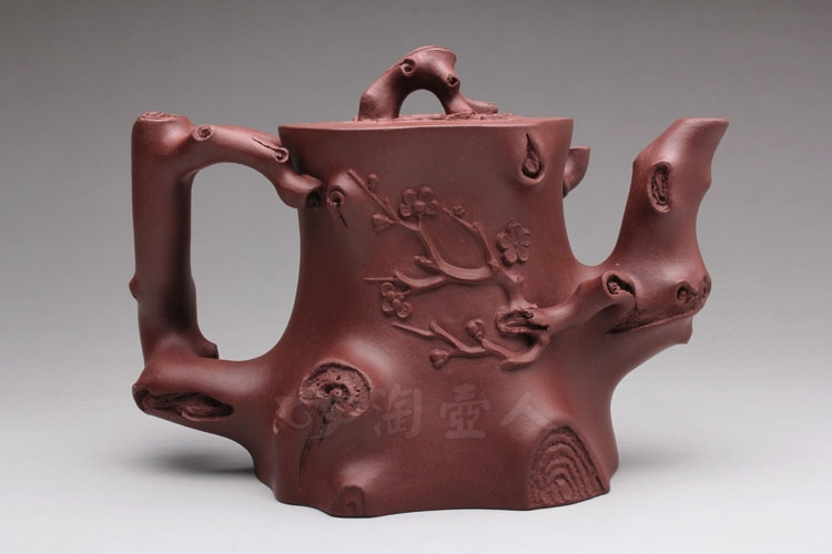 正宗原矿宜兴紫砂壶-梅桩套壶-周敏全手工制作-原矿紫泥紫砂泥料