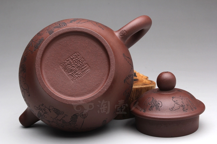 正宗原矿宜兴紫砂壶-皓月壶-陈顺培全手工制作-原矿紫泥紫砂泥料