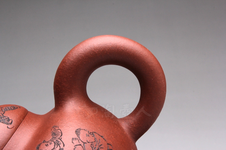 童子思源壶(林振良刻)-紫砂壶图片