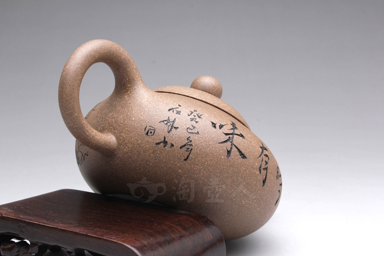 正宗原矿宜兴紫砂壶-扁西施(老段泥)-潘国良全手工制作-原矿老段泥紫砂泥料
