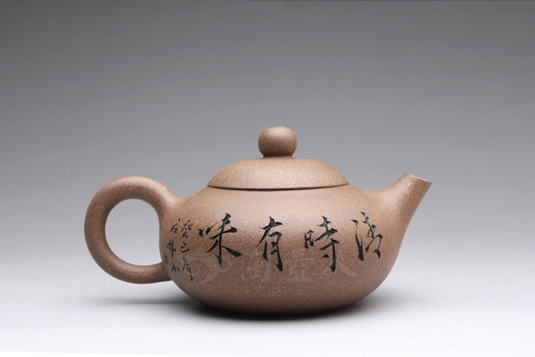 正宗原矿宜兴紫砂壶-扁西施(老段泥)-潘国良全手工制作-原矿老段泥紫砂泥料