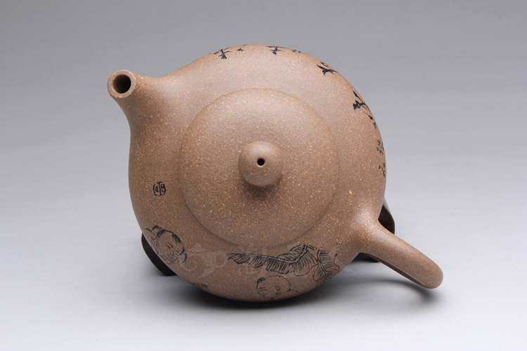 正宗原矿宜兴紫砂壶-扁西施(老段泥)-潘国良全手工制作-原矿老段泥紫砂泥料