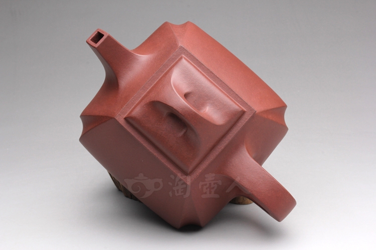 正宗原矿宜兴紫砂壶-抽角四方石瓢-卢宁刚全手工制作-原矿底槽清紫砂泥料
